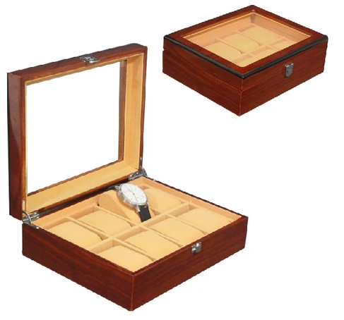 Madera 8 relojes con ventana